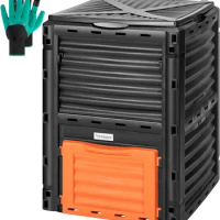Compost Bin 80Gallon (300L), Outdoor Composter W/Large Capacity &amp; Easy Assembling