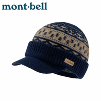 【Mont-Bell 日本 WOOL KNIT CAP PEAKS帽《深藍》】1118636/針織帽/毛帽/保暖帽