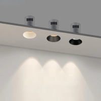 COOJUN LED Mini Borderless Spotlight COB 7W Anti-glare Opening 60 Embedded Living Room Ceiling Lamp Dimmable Downlight 110-240V