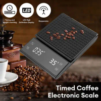 Drip coffee scale with timer, 3kg/0.1g high-precision inverted cup espresso scale, with backlit LCD display screen