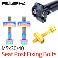 RISK 2pcs M5x30/40 mm Seat Post Bolt Titanium Alloy Thomson Seatpost Bolt Bicycle suspension Seatpost Screw Bike Parts