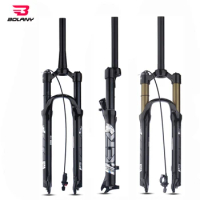 Bolany XC mountain bike fork magnesium shock air fork 26 27.5 29 inch MTB bike fork RL100mm Oil and Gas Fork Bicycle Accessories