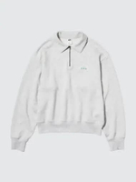 UNIQLO Sweater wanita Pop Mart Ritsleting 12 Half-Zip Sweatshirt GRAY L