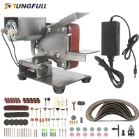 Mini Belt Sander Machine Multifunctional Belt Grinder DIY Polishing Grinding Machine Variable Speed Grinder Belt Sander