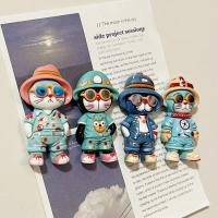 Cute Blue Cat 3D Fridge Magnets Pegboard Magnetic Stickers Children's Whiteboard Stickers Blackboard