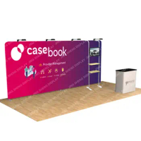20ft Portable Custom Trade Show Display Booth Set with TV Bracket Lights Counter
