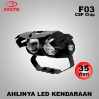 LAMPU TEMBAK PROJIE LED MOTOR AYOTO F03 PUTIH DAN KUNING WATT 25 25 W TERBARU 2024