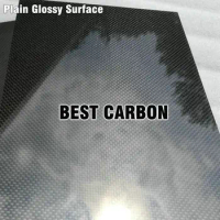 2.0mm x 400mm x 400mm 3K Carbon Fiber Plate , Plain glossy surface, 100% Carbon fiber, no fiberglass mixed