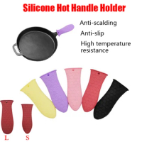 1Pcs Silicone Hot Handle Holder Potholder For Cast Iron Skillets Pans Grip Sleeve Cover Pots Pans Handle Parts