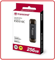 Transcend 創見 ESD310 256GB USB3.2 雙介面固態行動碟 太空灰TS256GESD310C