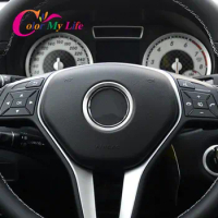 Color My Life Aluminum Car Steering Wheel Logo Circle Trim for Mercedes Benz B180 B200 B260 W245 W246 2012-2014 Accessories