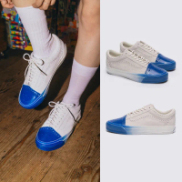 【VANS 官方旗艦】Tokyo Design Collective Premium LX Old Skool Brogue 男女款米灰色/藍色滑板鞋