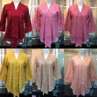 Atasan Kebaya Saja - Kebaya Tunik Brokat Floy Kartini Jumbo Ld 130 Cm - Kebaya Floy Brokat Wisuda Dr