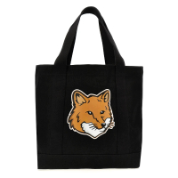 Maison Kitsune Fox Head 狐狸頭 帆布 托特包 黑色