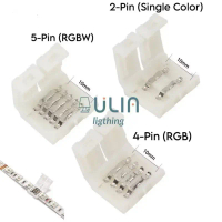 Klip connector led strip rgb rgbw 5050 3528 sambungan konektor 2 4 5 pin Clip 10mm
