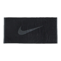 【NIKE 耐吉】毛巾 Large Towel 黑 灰 純棉 勾勾 運動毛巾 方巾 吸濕 運動 健身(N101243404-6LG)