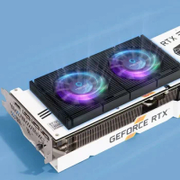 RTX4090/4080 GPU Cooling Backplate Aluminum,Video Memory VRAM Radiator Panel PWM Dual Fan DIY Gamer Cooler