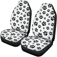 White Puppy Paw Print Print Stylish Car Seat Cover for Front Only,SUV,Sedan,Van Front Seat Covers Dusty Protector
