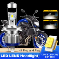 1pcs CANbus 6800lm For Yamaha MT07 Motorcycle H4 LED Lens Headlight High Low Beam Cafe Racer Enduro HS1 9003 Moto Front Lamp
