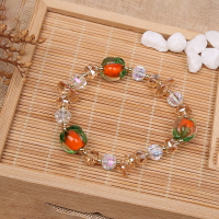 柿柿如意水晶手鏈女森系簡約小眾設計高級感手鏈琉璃手串手工飾品