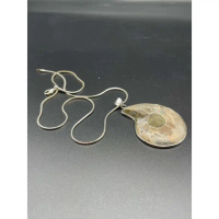 100% Natural Ammonite Fossil Silver Pendant /  Unique Design / Beautiful Ammonite Necklace Jewelry W