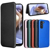 For Motorola Moto Edge S30 Case Luxury Carbon Fiber Skin Magnetic Adsorption Case For Moto EdgeS30 S 30 Phone Bags