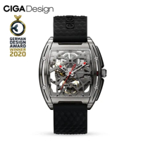 CIGA Design Z Series Skeleton Mechanical Titanium Watch for Men 2024 Luxury Automatic Movement Tonneau Wrist Watches Timepiece