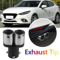 Dual Outlet Car Exhaust Tip Universal Sound Whistle Muffler Exhaust Pipe Repairing Parts Auto Access