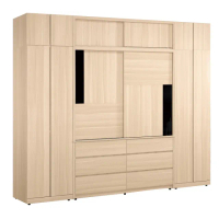 【WAKUHOME 瓦酷家具】Claire自然木紋9尺被櫥式組合衣櫥-全組A002-529-1