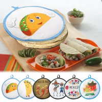 12 Inch Tortilla Insulated Pouch Mexican Potato Cloth Bag Food Warming Tray Tortilla Warmer Pouch Home for Microwave Hotel Food