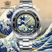 STEELDIVE SD1970J Kanagawa Turtle Full Luminous Dial Ceramic Bezel Japan NH35 Automatic Mechanical D