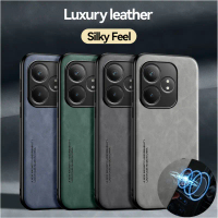 Sarung Magnetik, Perasaan Seperti Kulit, untuk Realme GT 7 Pro, GT 6, 6T, GT6, Neo6 SE, Penutup Bela