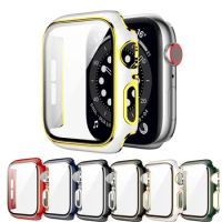 Cover for Apple Watch Case 45mm 40mm 41mm 42mm 44mm 38mm Screen Protector PC Bumper Tempered Glass IWatch Series 8 7 SE 6 5 4 9