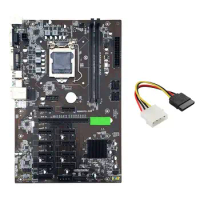 B250 BTC Mining Motherboard with 4PIN IDE to SATA Cable 12XGraphics Card Slot LGA 1151 DDR4 USB3.0 for BTC Miner