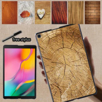 Tablet Case for Samsung Galaxy Tab S7 11/Tab S6 Lite 10.4/Tab S6 10.5/Tab S4 10.5/Tab S5e 10.5 Inch Wood Print Back Shell Cover