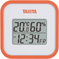 【日本代購】Tanita 百利達 溫溼度計 時鐘 鬧鐘 可壁掛 TT-558 橙色