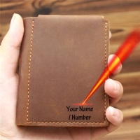 Vintage Men Wallet Genuine Leather Wallets Men Purse Creative Design Handmade Mens Wallet Money Holder Custom Names Available