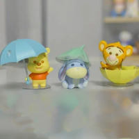 Miniso Bear Pooh Rainy Season Theme Series Trendy Blind Box Collectible Figures Tigger Ornament Cute Model Toy Mystery Box Gift
