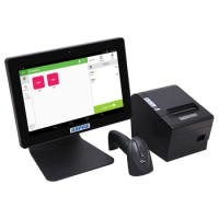 HSPOS 10 inch Tablet Android Pos Machine Pos Cashier with Loyverse Software Bluetooth Scanner Thermal Printer