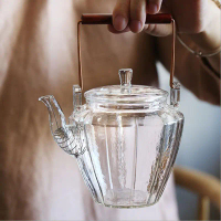 Design Sense High-End Tea Set Creative High Borosilicate Glass Household Purple Clay Teapot Tea Set