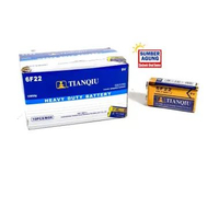 Baterai Kotak 9V Tianqiu Baterai Merk Tianqiu 9 Volt Kode 6F22 Heavy Duty Baterai