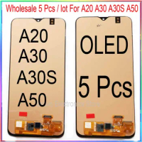 Wholesale 5 pieces/lot for Samsung A20 A30 A30S A50 LCD screen display with touch assembly