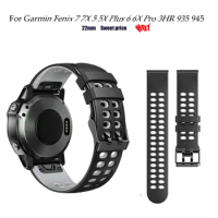 Silicone Strap with Hole for Garmin fenix5/5 PLUS/6/6 pro Sport Band for Forerunner 945/Instinct Esports/MARQ Golfer 22mm