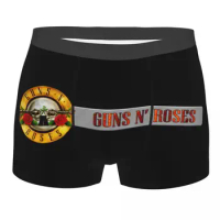 Custom Guns N Roses Bullet Logo Underwear Men Printed Hard Rock Band Boxer Shorts Panties Briefs Breathable Underpants