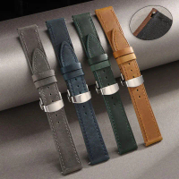 Cross-border bestseller Crazy Horse leather genuine leather watch strap, universal for Huawei and Sa