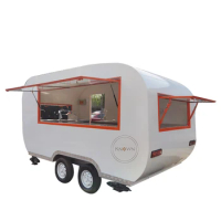 Customized Ice Cream Food Trailer with Freezer Outdoor Mobile Hot Dog Truck Fast Kitchen Vending Kiosk with Cooking Equipment