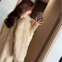 Winter Trend Women's Faux Fur Coat Faux Mink Fur Coat For Warm Extra Thick Fur Coat For Warm Winter Luxury Plush Coat
