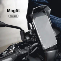 【Magfit 魔吸】全球第一款摩托車/自行車用強力磁吸充電手機架(磁吸固定 快速充電)