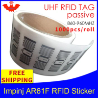 UHF RFID tag sticker impinj MonzaR6 AR61F EPC6C wet inlay 915mhz868m860-960MHZ 1000pcs free shipping adhesive passive RFID label