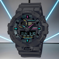 CASIO 卡西歐 G-SHOCK 虛擬世界 霓虹科幻雙顯手錶 送禮推薦 GA-700MF-1A